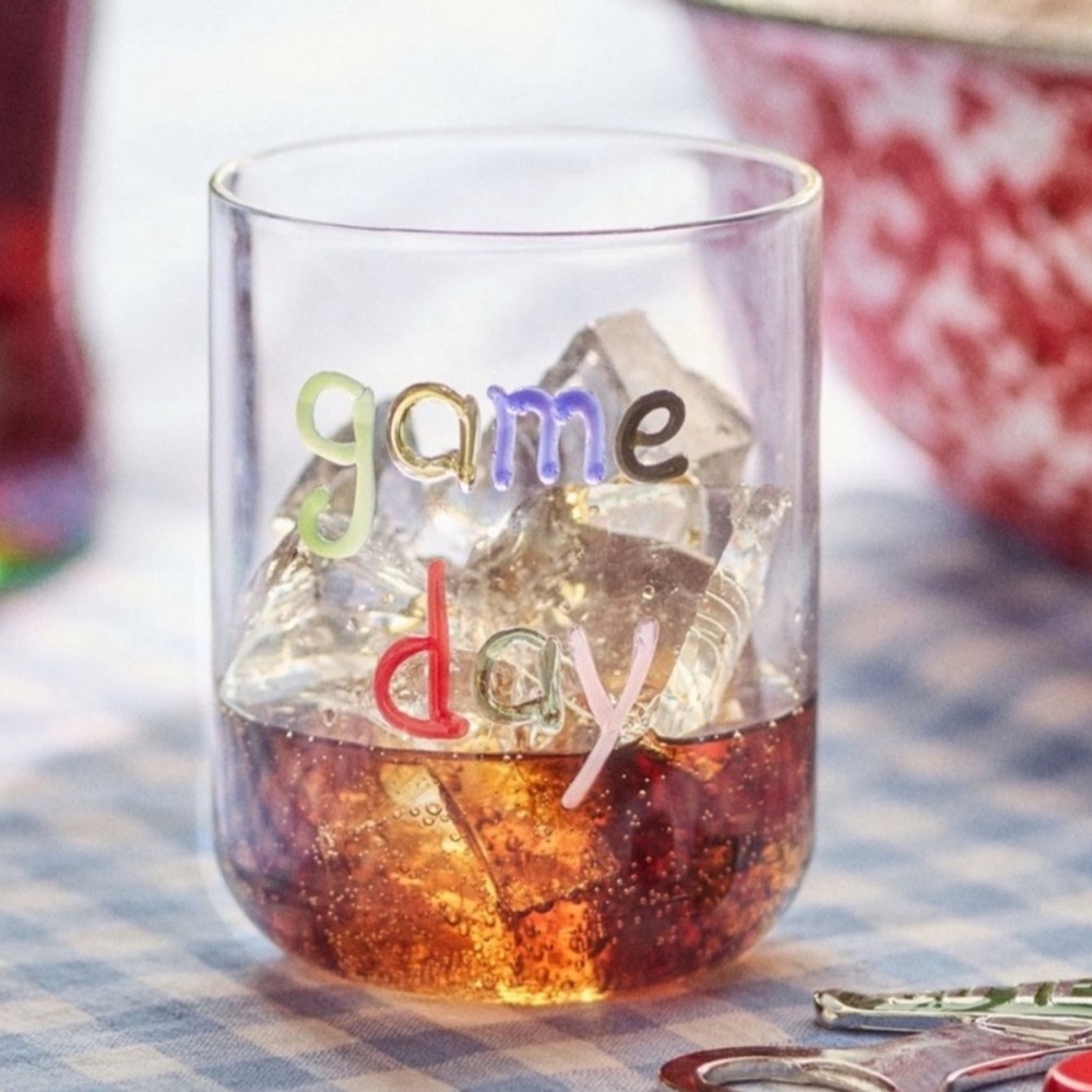 Anthropologie The Love Notes Icon Juice Glass | Game Day | NIB